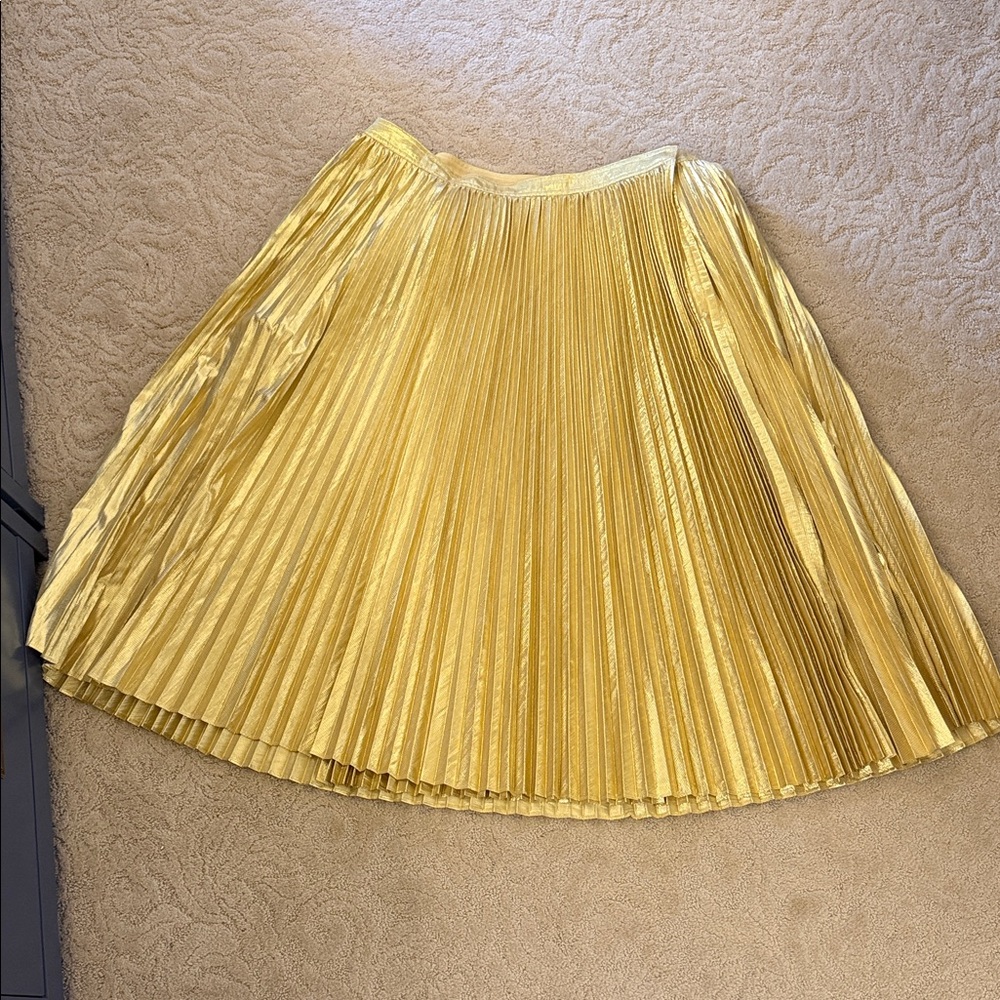 Gold Pleated Wrap Skirt